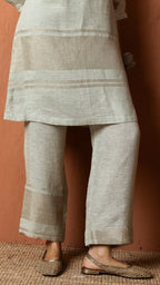 Zari Linen with Embroidery and Handwork Set