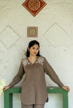 Bistre Brown Linen Co-ord Set