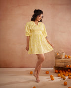 Daisey Hand-Embroidered Floral Short Dress