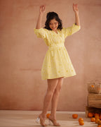 Daisey Hand-Embroidered Floral Short Dress