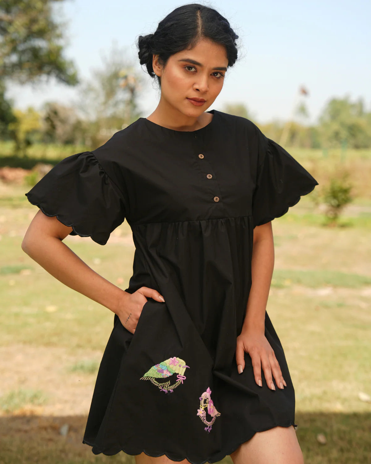 Mahiraa Hand-Embroidered Short Dress