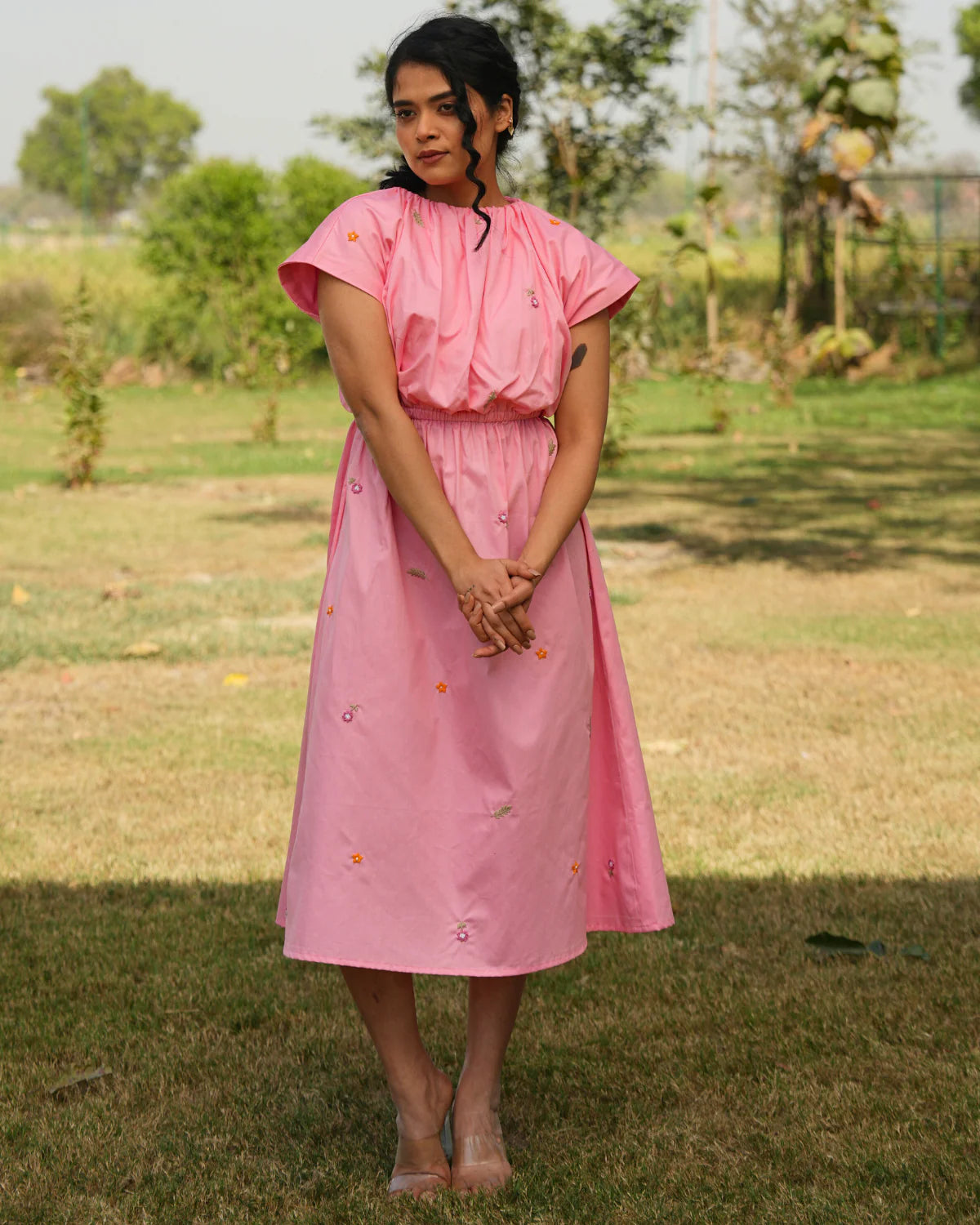 Gagan Hand-Embroidered Midi Dress