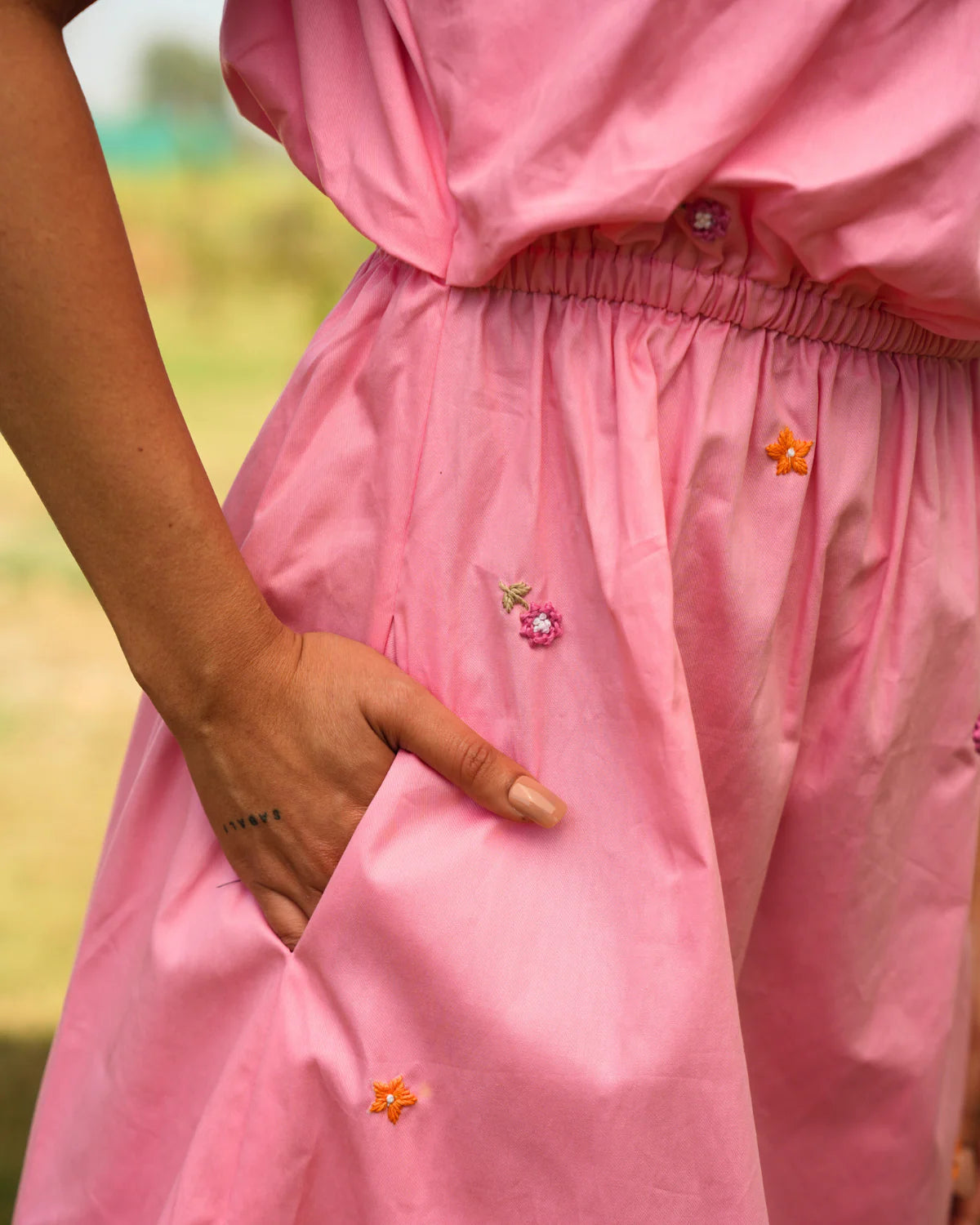Gagan Hand-Embroidered Midi Dress
