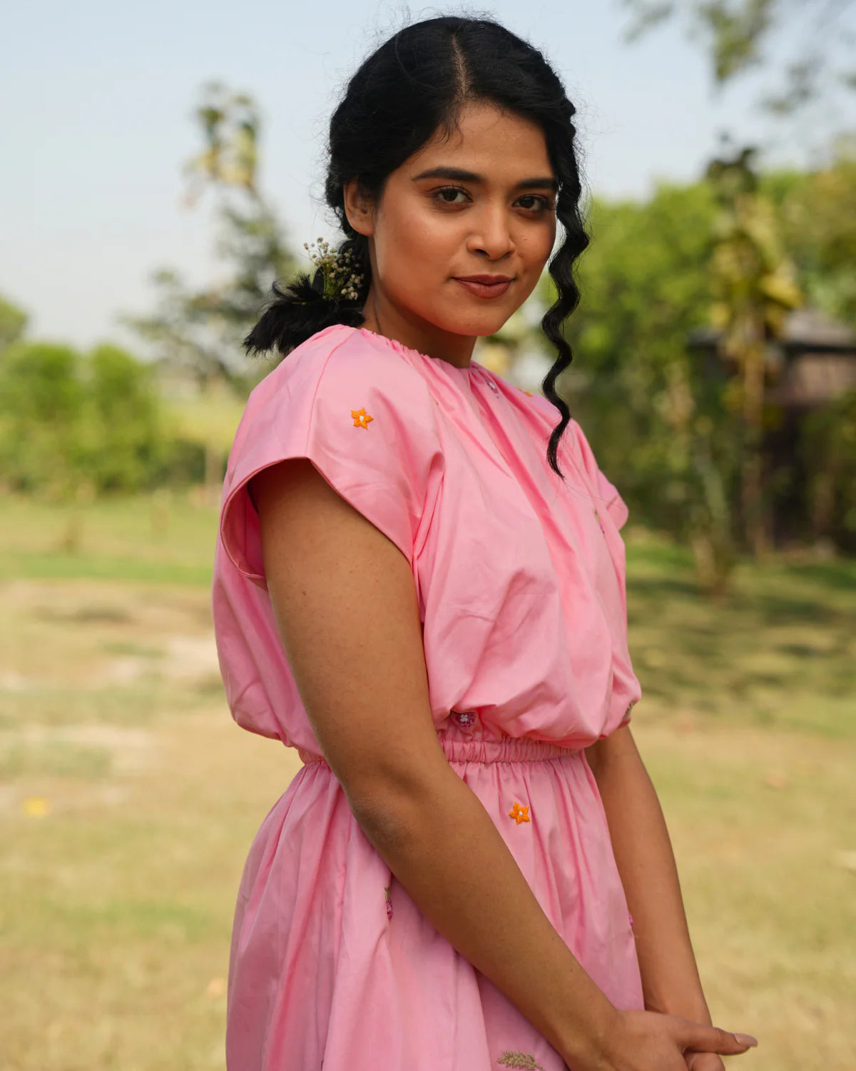 Gagan Hand-Embroidered Midi Dress