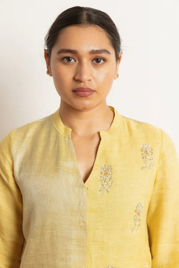 Hand Work Linen Zari Set