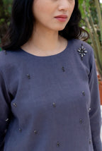 Matte Purple Linen Co-ord Set