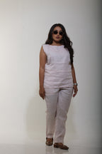 Baby pink top and pant linen co ord