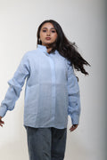 Powder blue linen shirt