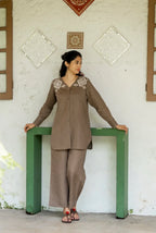 Bistre Brown Linen Co-ord Set