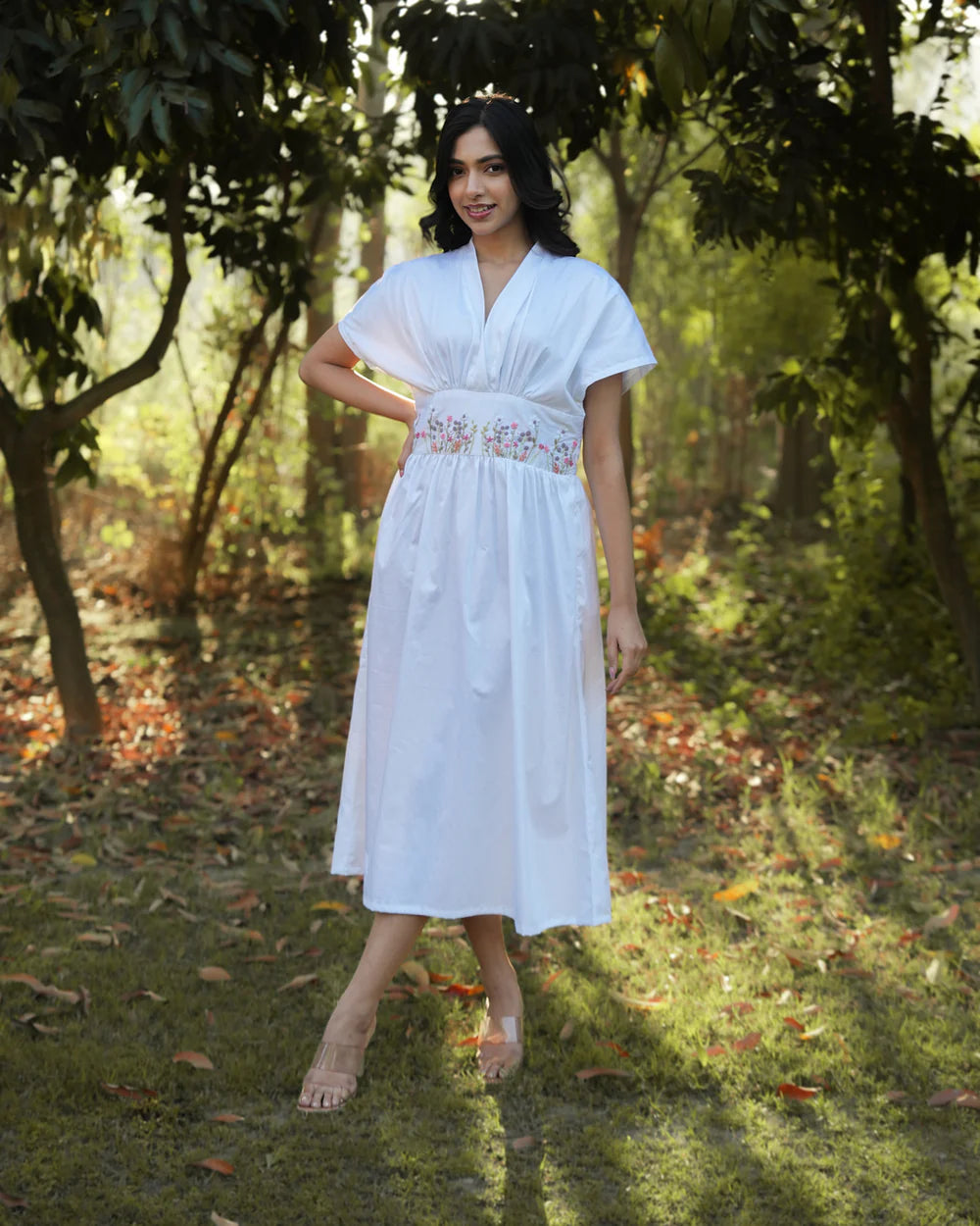Eknoor Hand-Embroidered Midi Dress