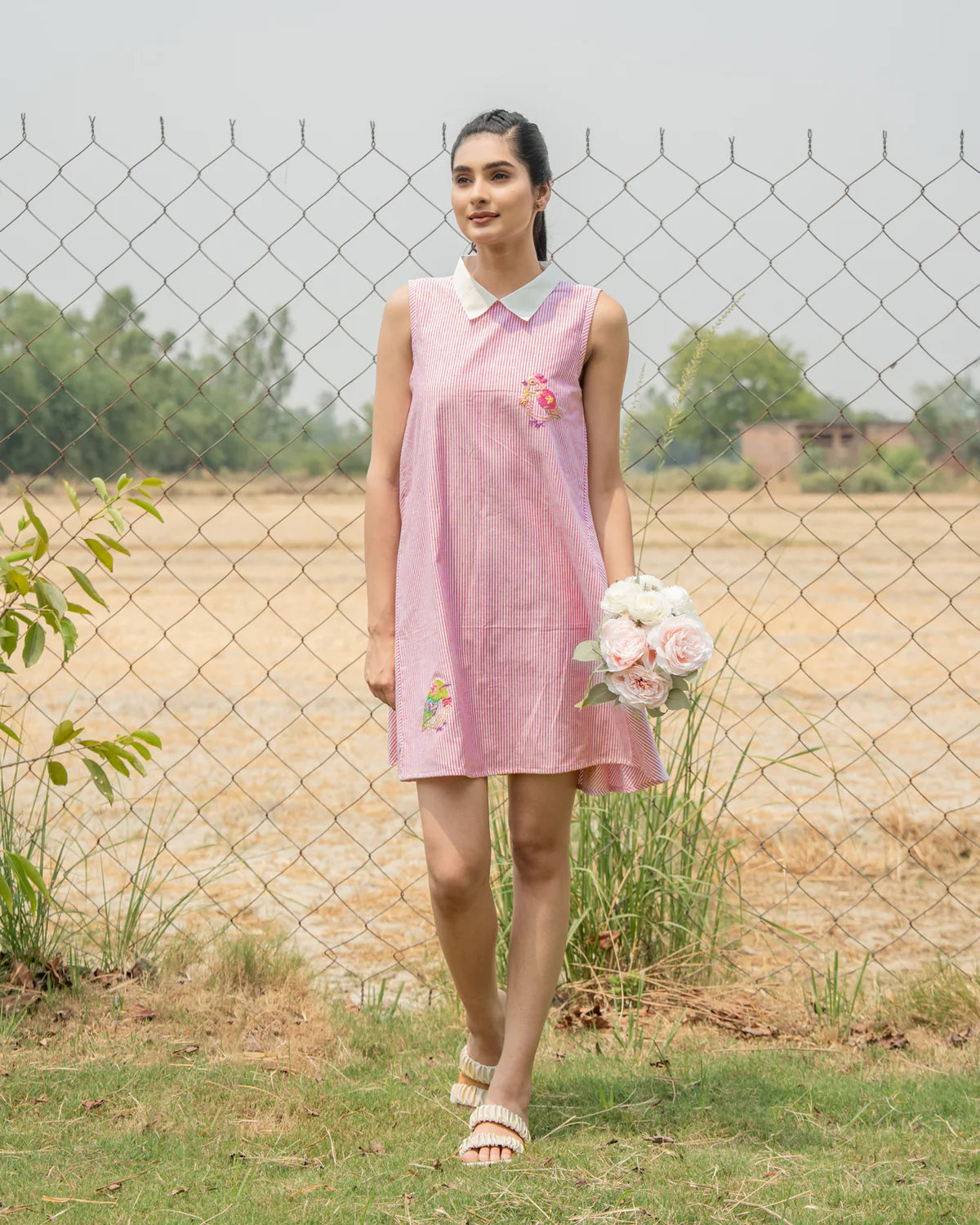 Anaya Hand-Embroidered Short Dress