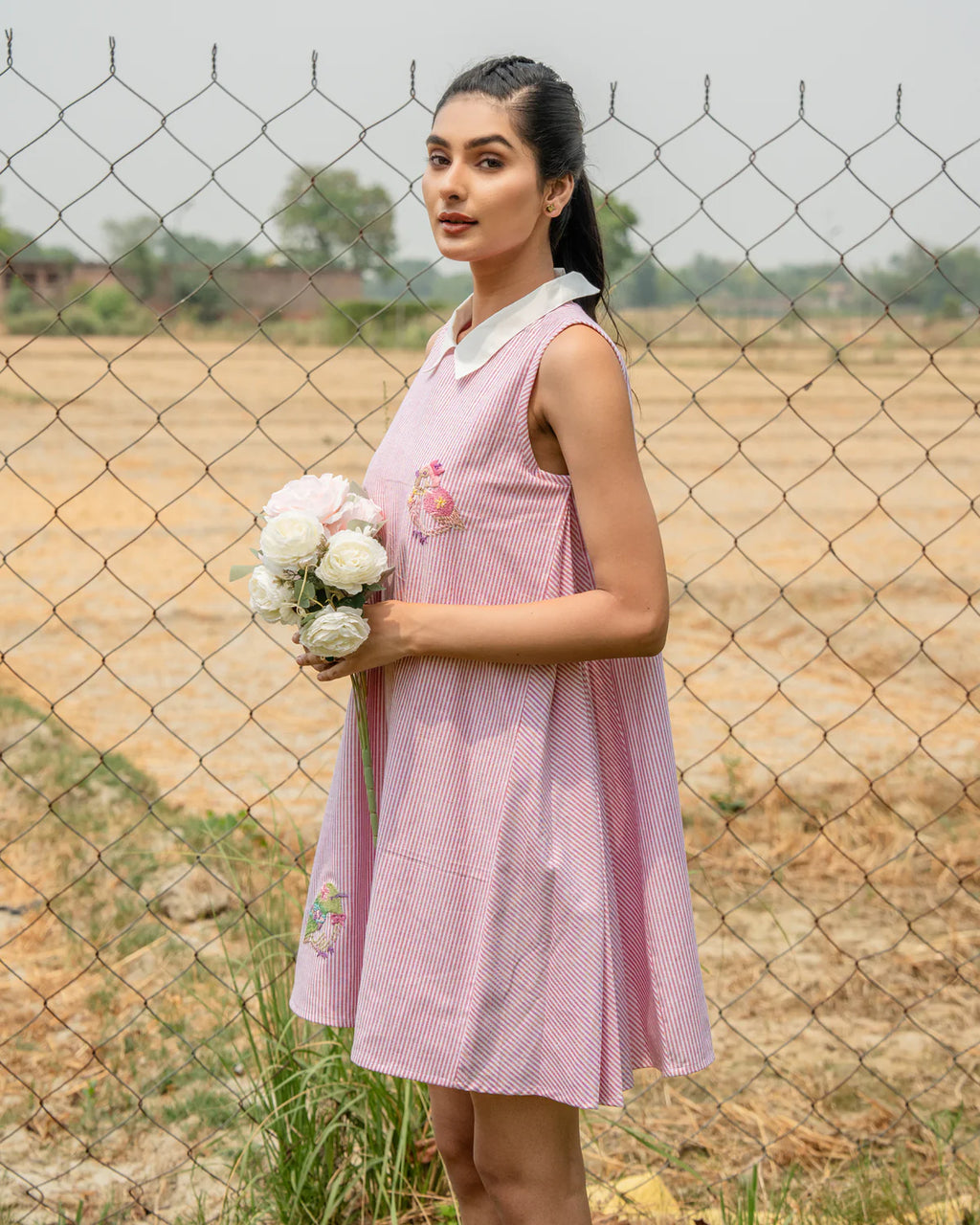 Anaya Hand-Embroidered Short Dress