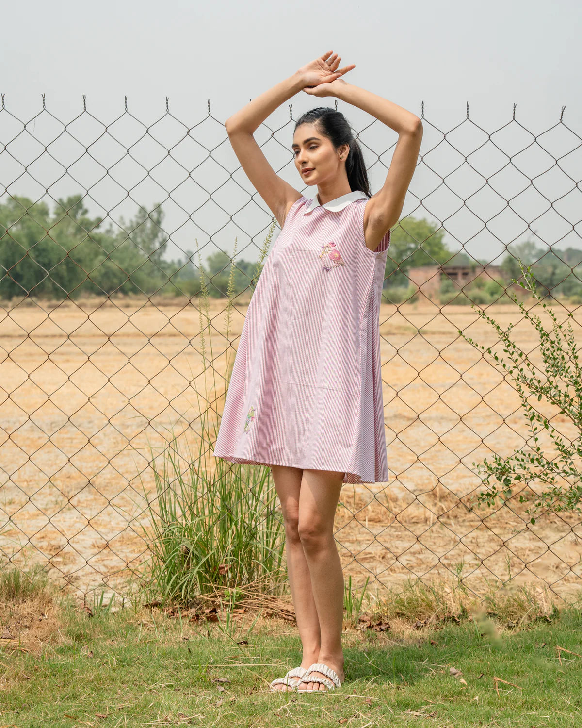 Anaya Hand-Embroidered Short Dress