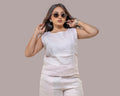Baby pink linen top