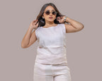 Baby pink linen top