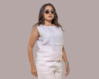 Baby pink linen top