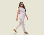 Baby pink top and pant linen co ord