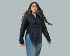 Black linen shirt