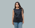 Black linen top
