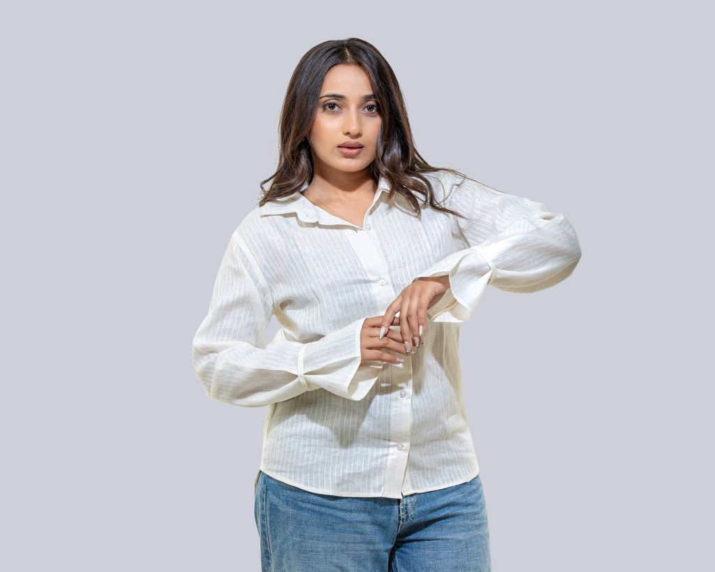 Ivory whisper linen shirt