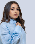 Powder blue linen shirt