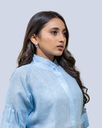 Powder blue linen shirt