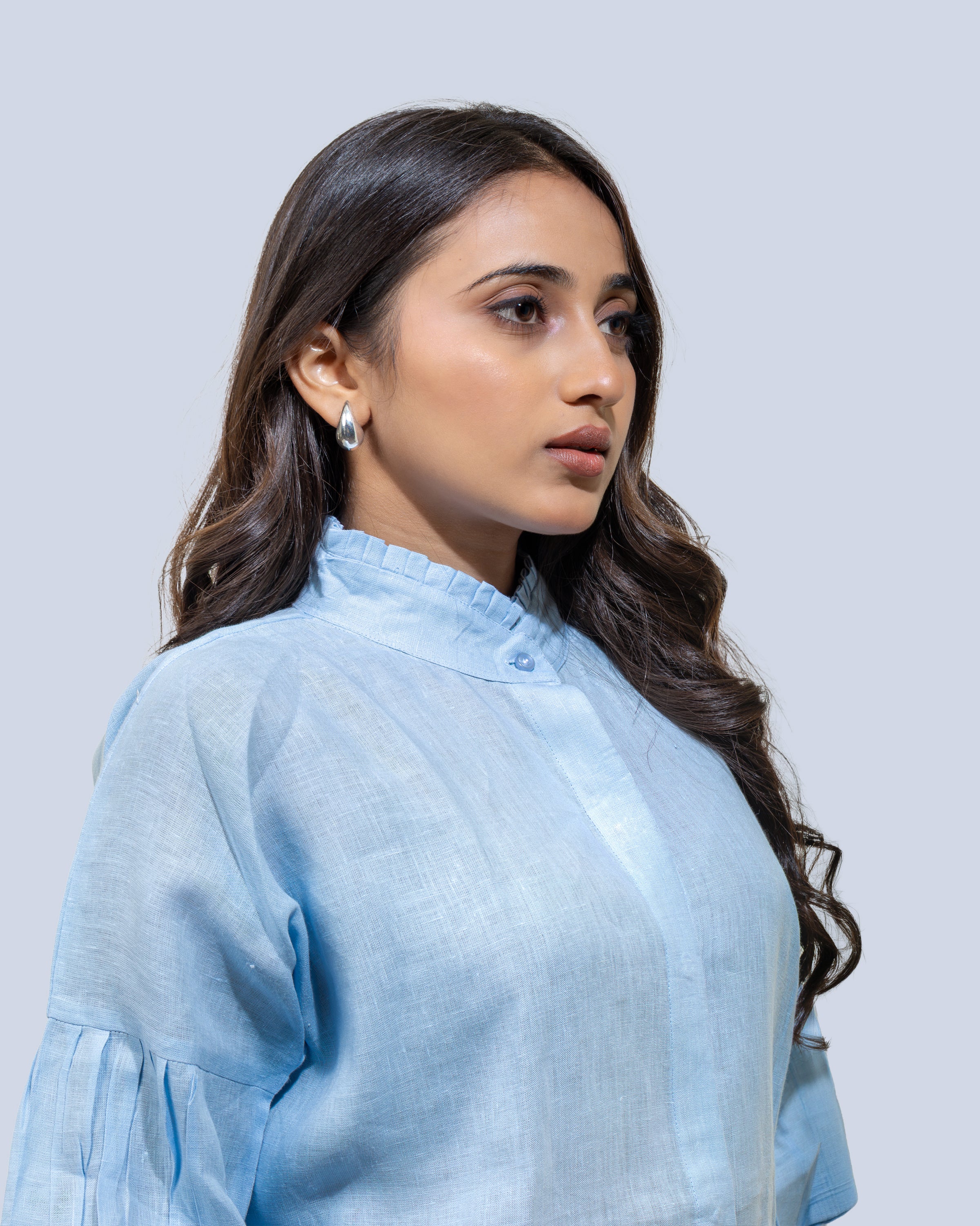 Powder blue linen shirt