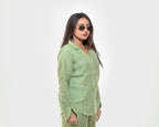 Sage green linen shirt