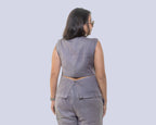 Grey linen waist coat