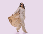 Blush beige waist coat, pants and jacket linen co ord