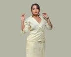 Butter yellow linen blazer top
