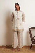 Kora Striped Linen Floral Tunic Co-ord Set