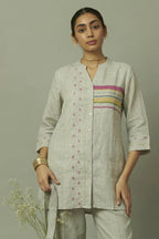 Linen Multi-Stripe Tunic Coord Set
