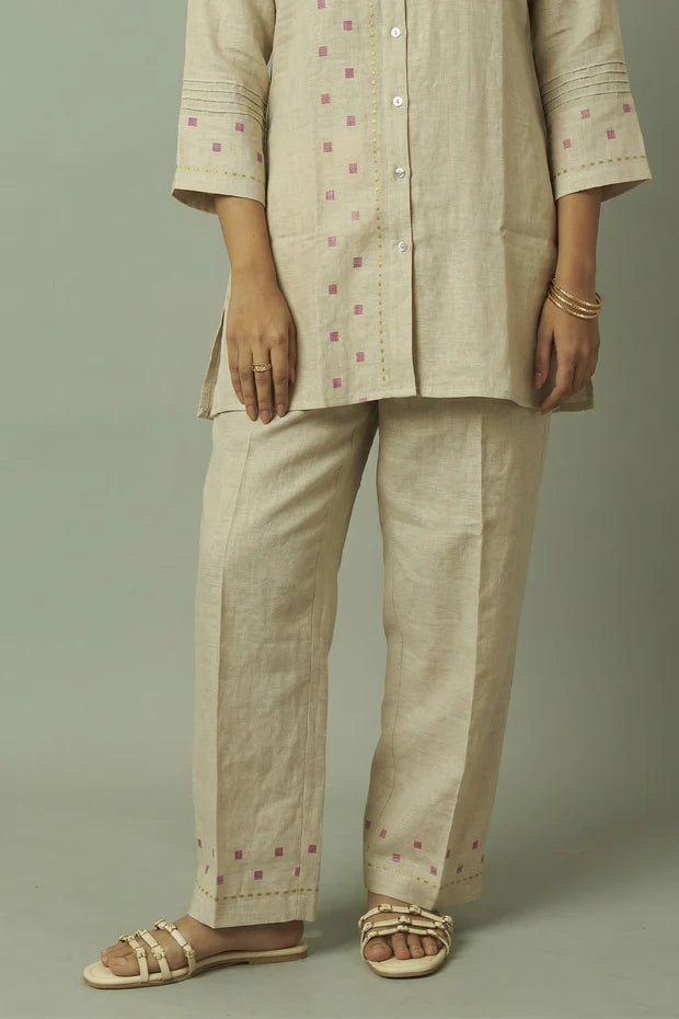 Linen Multi-Stripe Tunic Coord Set