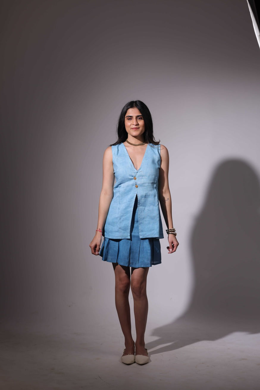 Blue ombré skirt and top co ord