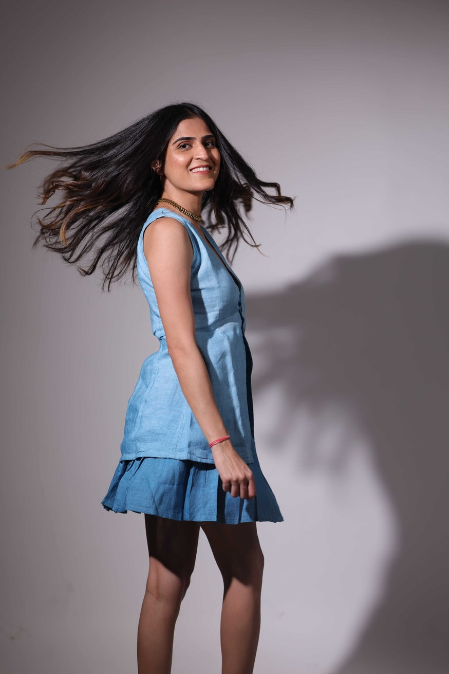 Blue ombré skirt and top co ord