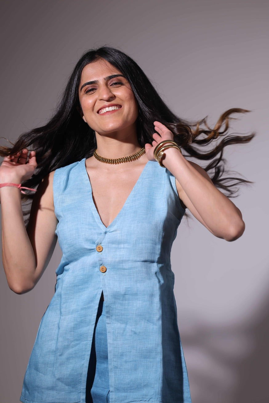 Blue ombré skirt and top co ord
