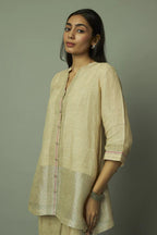 Block Printed Zari Linen Co ord set