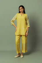 Khat Pita Work Zari Linen Co ord set