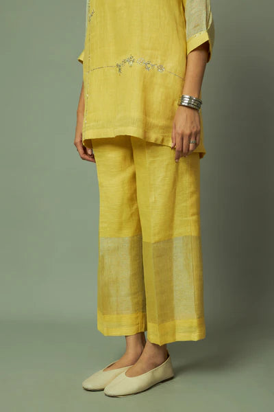 Khat Pita Work Zari Linen Co ord set