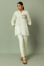Linen Multi-Stripe Tunic Coord Set