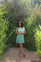 Green ombré short dress with bustier